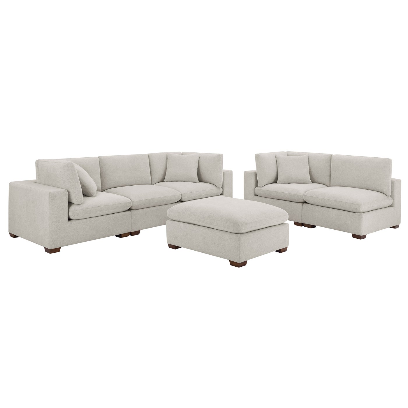 Thomasville Lowell 6-pc sectional in light gray polyester — Modular 6-piece (Costco swap), 6 seats — photo 4 of 23
