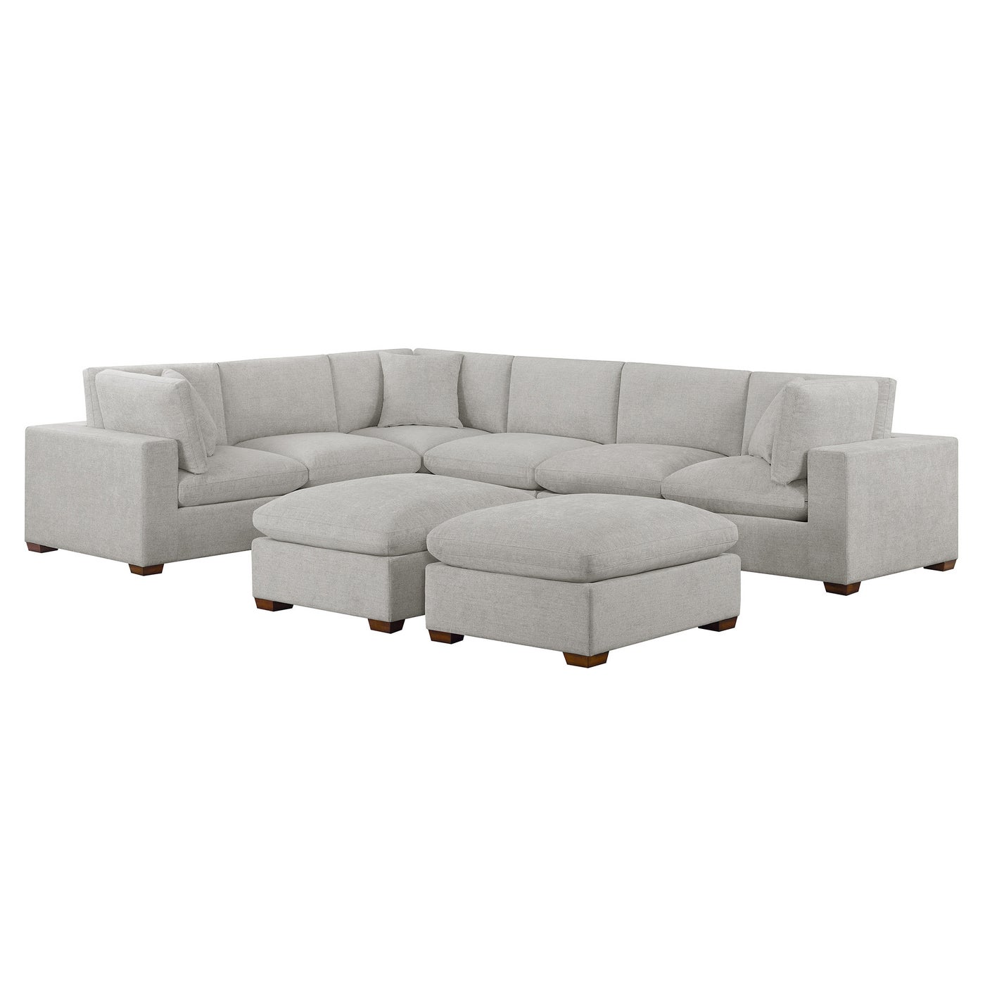 Thomasville Lowell 8-pc sectional in light gray polyester — Modular 8-piece, 8 seats — photo 5 of 7